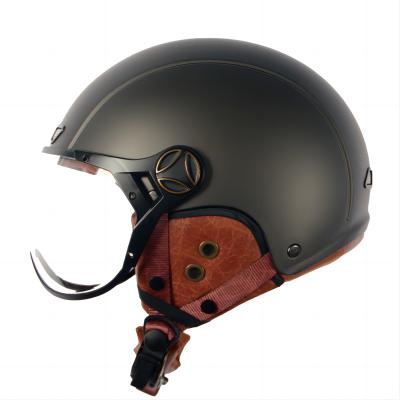 China Half Open Matte Brown Retro Universal Motorcycle Latest Open Face Helmet for sale