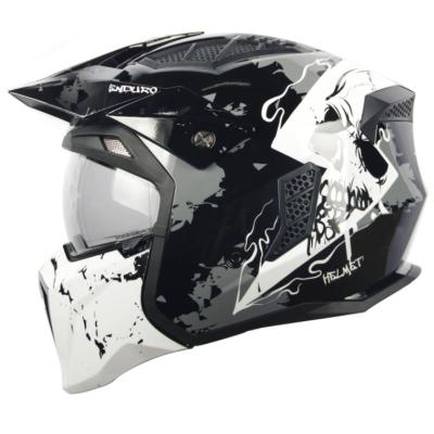 China Motorcycle Helmet Half Skull Half Face Helmet Mute Black Cool Motorcycle Helmet for sale