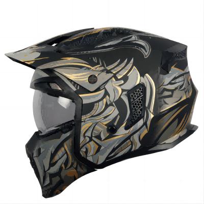 China Hot Selling Motorcycle Half Helmet Motorcycle Helmet With Cool Patterns Riding Half Face Helmet for sale