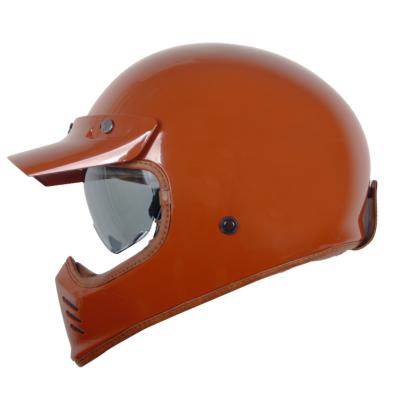 China Vintage Helmet Vintage Brown Motorcycle Helmet Full Face Helmet DOT Certified for sale