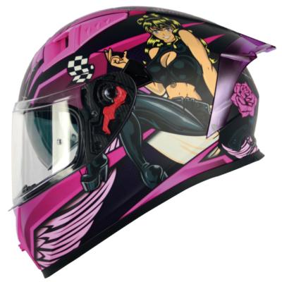 China Full Face Motorcyclre Helmet Personality Motorcycle Helmet Purple DOT Certified Helmet for sale