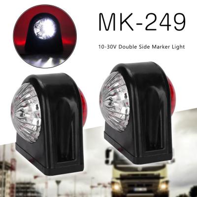 China As Picture 10-30V 2Pcs Car Truck LED Beacon Side Lights Dual Plastic Rubber Red White For Trailer Truck for sale