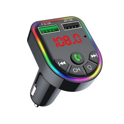 China FM Radio 5.0 FM Transmitter USB Charging Fast TF U Disk Wireless Ambient Light Wireless Handsfree Audio Receiver MP3 Player Remote Control for sale