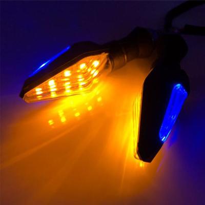 China Universal 1PC 12LED Amber+Blue Dual Color Motorcycle Turn Signal Indicator Light Blinker For Off Road Motorcycle Motorbike 311351 for sale