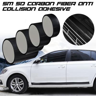 China Black 5Mx3/5/7/10cm Fashion Carbon Fiber Car Door Sill Sticker Scratch Proof Molding Strip Car Sticker Protector Door Edge Protector for sale