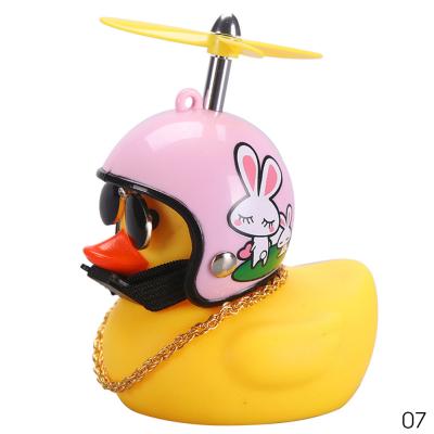 China Luxury Car Duck With Broken Helmet Wind Small Yellow Duck Road Bike Motor Helmet Riding Recycling Car Styling Decoration Accessories for sale