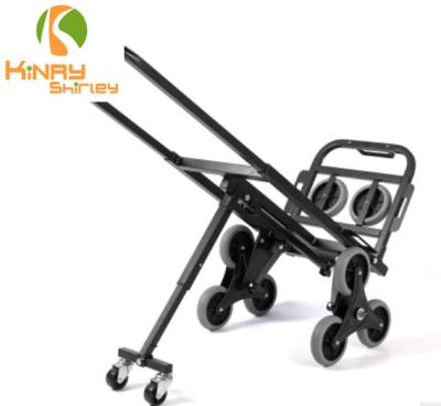 China Convenient Folding Stairs 6 Wheels Stair Climber Hand Cart Luggage Trolley Small Portable Folding Trolley Tricycle for sale