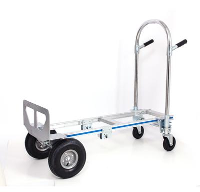 China Handcart 3 in 1 Hand Cart Four Wheels 200kg Universal Aluminum Foldable Cart for sale