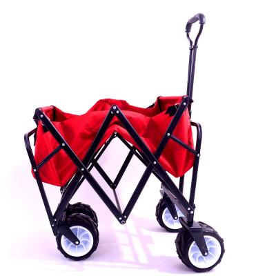 China Folding Four Wheel Camping Wagon Hand Cart Children Hand Walker Folding Outdoor Beach Cart for sale