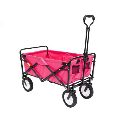 China Camping Trolley Foldable Steel Handcart Four Wheels Folding Utility Carts for sale