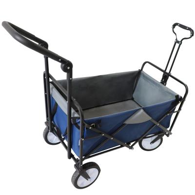 China Handcart 2 Handles Folding Outdoor Service Camping Wagon Garden Steel Frame Folding Wagon for sale