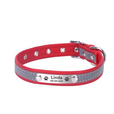 China Viable Adjustable Reflective Personalized Name Pet Collar Pet Accessories Engraved Custom Pet Collars ID Collar for sale