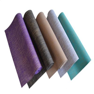 China High Quality Eco Jute Yoga Products Natural PVC And Rubber Jute Yoga Mat for sale