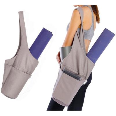 China Hot Selling Simple Yoga Mat Sling Tote Carry Bag Eco-Friendly Organic Canvas Shoulder Bag for sale