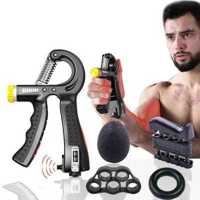 China Non Slip Spring Adjustable 5pcs/set Hand Muscle Trainer Finger Trainer Hand Grip Strengthener for sale