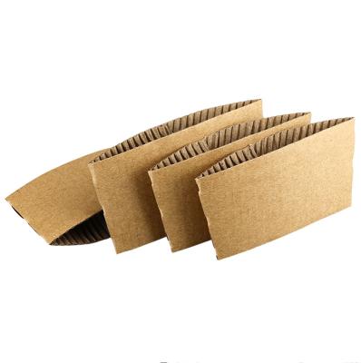 China Custom Disposable Paper Cup Sleeve Paper Cup Sleeve Quality Assurance Corrugated Disposable Disposable Paper Cup Cover for sale