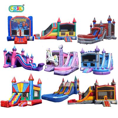 China Funny Educational Bouncy Castle Bouncer Jumper Toy Moonwalk Inflatable Commercial Bounce House For Kid Party Combo With Water Slide PVC Moon Air for sale