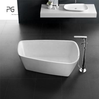 China Eco-friendly Modern Artificial Stone Caststone PAGE Freestanding Bathtubs For Adult Irregular Square Tub Bathroom Bathtub for sale