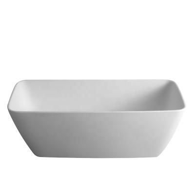 China Good Quality Eco-friendly Simple Modern Artificial White Black White Free Standing Caststone PAGE Bathtub Solid Surface Stone for sale