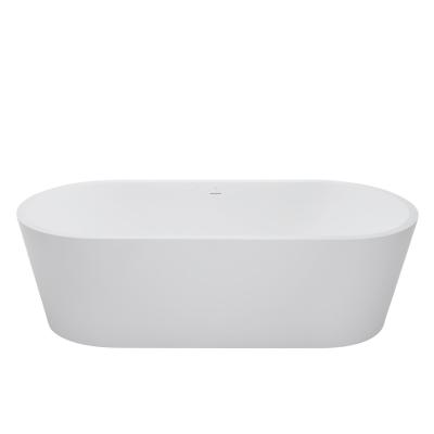 China Eco-friendly CUPC Approved PG Cast Stone 150cm Customized Size Modern Freestanding Bathtub Solid Outdoor White Oval Hot Tub for sale