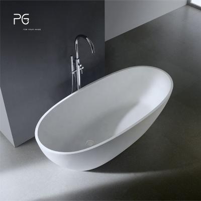 China Artificial Stone Cast PAGE Bathtub Resin Bathtub Hotel Apartment Bathroom Stand Alone Modern Solid Outdoor Bathtubs Eco-friendly for sale