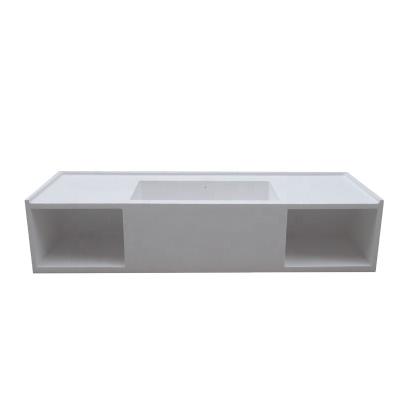 China High Quality Eco-friendly Design Bathroom Double Sink Caststone PAGE Hung Rectangle Sink Wall Artificial Stone for sale