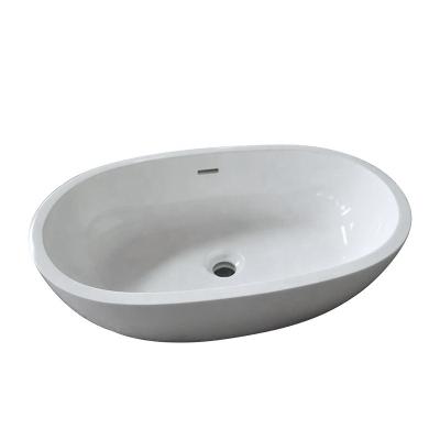 China Eco-friendly Caststone PG Basin Sink Hotel Eco-Friendly Solid Surface Oval Oval Table Top Over Counter Bathroom Sinks for sale