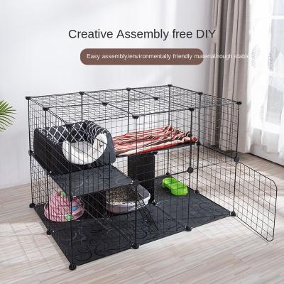 China Diy Metal Pet Fence Home Assembly Puppy Fence Cats Cage Cattery Cats House Anti Jump Fence for sale