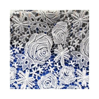 China Viable New Arrival French Embroidered Lace Fabric Milk Silk Three-Dimensional Fabric For DIY Evening Party Handmade Dress Dress for sale