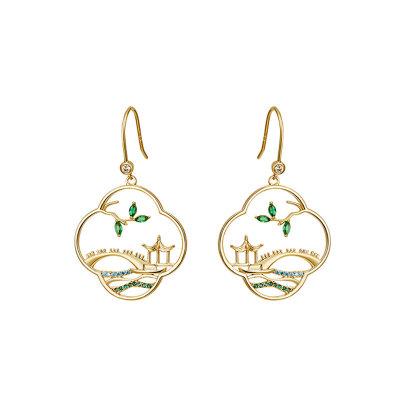 China FASHIONABLE Earrings Women Dangle Earrings Chinese Style Pavilion Earrings for sale