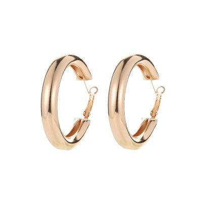 China CLASSIC Fashion Circle Geometry Design Gold And Silver Plated Simple Stud Earrings For Women for sale