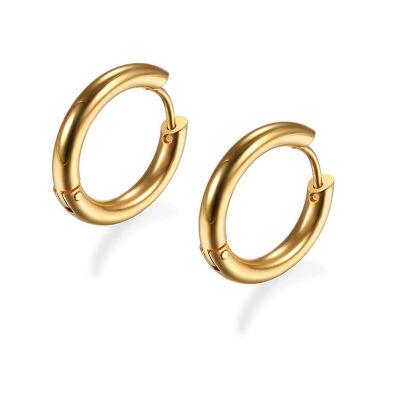 China FASHIONABLE High Quality 316L Stainless Steel Huggie Hoop Earrings 8mm Surgical Hypoallergenic Earrings for sale