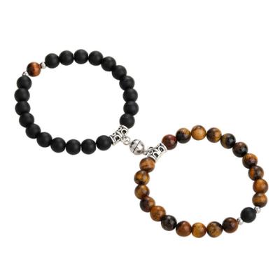 China TRENDY Fashion Yoga Bracelet Couples Distance Magnet Couple Bracelet Men's Alloy Beaded Bracelet For Men And Women for sale