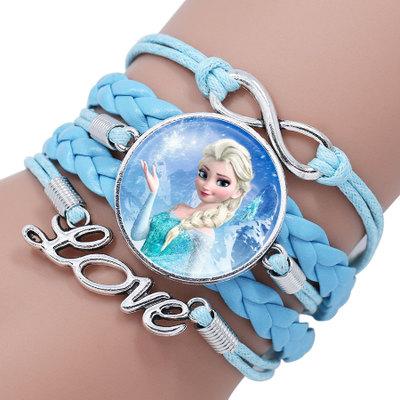 China Princess Romance Princess FASHION Frozen Ocean Bracelet Anna Elsa Frozen Aishana Mermaid Cinderella Bracelets for Kids Girls for sale