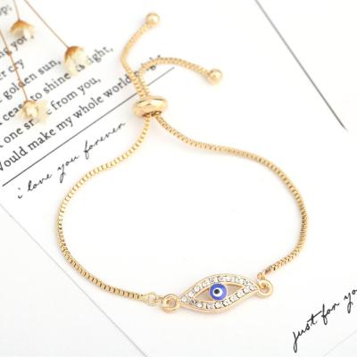 China Trendy Women Evil Eyes Elastic Chain Bracelet for Women Girls for sale