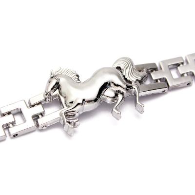 China Simple Vintage Stainless Steel Horse Bracelet Bicycle Chain Bracelet For Women for sale