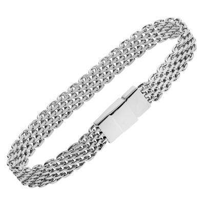 China FASHIONABLE Mens Stainless Steel Bracelet Gold Simple Braided Titanium Steel Bracelet for sale