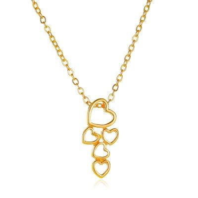 China TRENDY Cute Heart Silver and Gold Plated Necklace Gift for Women Girl for sale