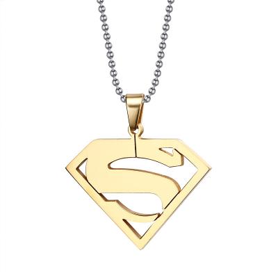 China Other Men's Superman Stainless Steel Pendant Titanium Steel Anime Pendant Necklace for sale