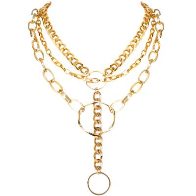 China FASHIONABLE Women's Necklace Creative Multilayer Chain Alloy All-match Pendant Necklace for sale