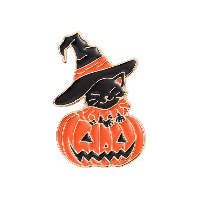 China Creative Cute And Fashion Halloween Enamel Oil Drop Skeleton Skull Ghost Pumpkin Brooch Lapel Pins Jewelry Gifts For Women Men for sale