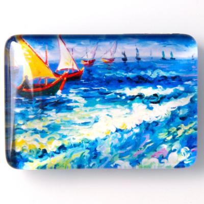 China Shape New Arrival 2022 2023 Glass Souvenirs Home Decoration Gifts Round Magnet Custom Fridge for sale