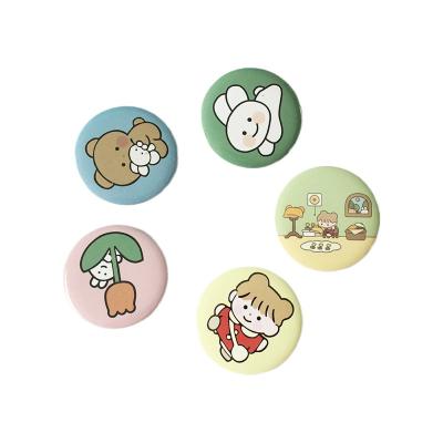 China Promotional 3D Cartoon Round Heart Pin Button Badge Magnet Maker custom logo, Pin Round Tin Button Plastic Magnetic Badge for sale