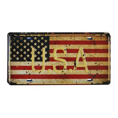 China Manufacturing License Plates New Product Cheap Metal Tin Sign Embossed Motorcycle Number Sublimation 6*12inch Aluminum Plate Custom USA License Plates for sale