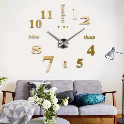 China Removable Art Living Room Quartz Needle Decal Sticker Home Decor DIY Wall Clock Mirror Calendars 3D Creative Wall Clocks Stickers Hot for sale