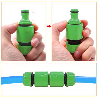 China ABS Garden Watering Hose ABS Male Quick End Connector 1/2 Double Hose Coupling Joint Adapter Extra Set For Hose Tube for sale