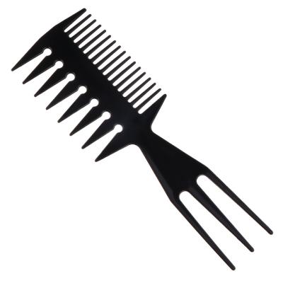 China Salon 3 in 1 Fish Bone Shape Hair Brush 3 Way Side Tooth Double Comb Man Hair Styling Tool Barber Hair Dyeing Teasing Coloring Brush for sale