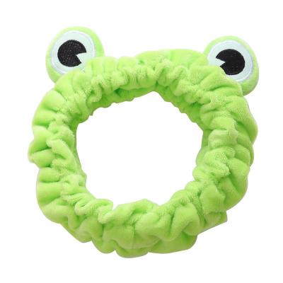 China Headbands Cute Frog Eyes Hairband Makeup Circle Plush Elastic Headbands Cute Girls Wash Face Women Soft Hair Ribbon Accessories for sale