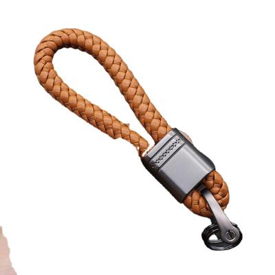 China New New Europe Car Key Ring Men Women Handwoven Leather Waist Rope Key Chain Charm Hey Holder Gift Jewelry for sale