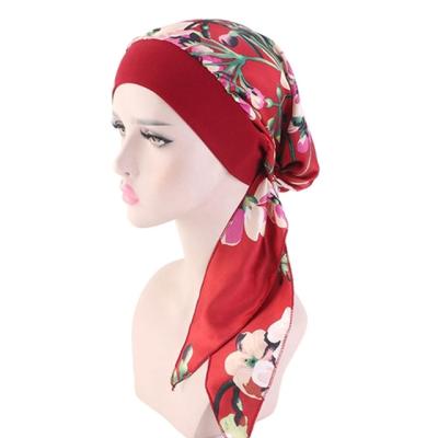 China Multifunctional Muslim Women Cancer Head Scarf Fashion Hijab Chemo Pirate Cap Turban Head Cover Hair Loss Scarf Wrap Pre-Tied Bandana for sale